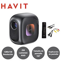 Proyector HAVIT PJ215 PRO 250 ANSI Lumens 4K 150" Wifi Negro